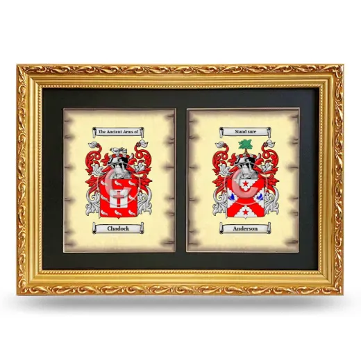 Double Coat of Arms Framed - Gold