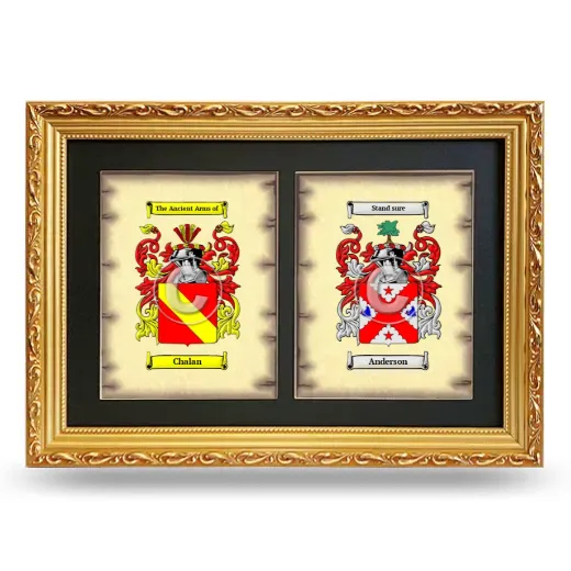 Double Coat of Arms Framed - Gold