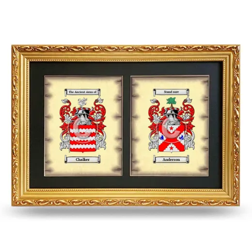 Double Coat of Arms Framed - Gold