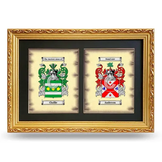 Double Coat of Arms Framed - Gold