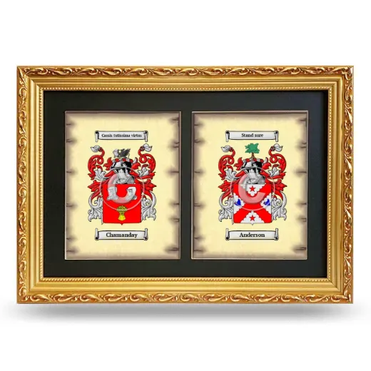 Double Coat of Arms Framed - Gold