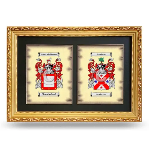 Double Coat of Arms Framed - Gold