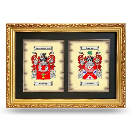 Double Coat of Arms Framed - Gold