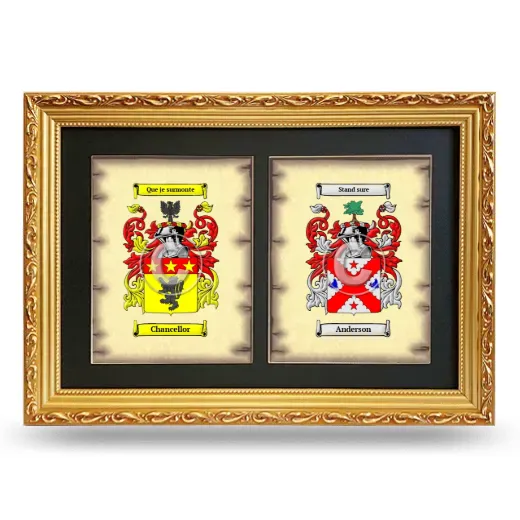 Double Coat of Arms Framed - Gold