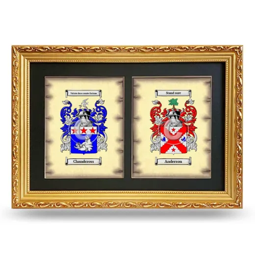 Double Coat of Arms Framed - Gold