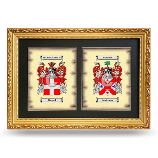Double Coat of Arms Framed - Gold