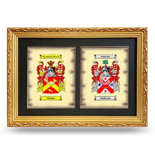 Double Coat of Arms Framed - Gold