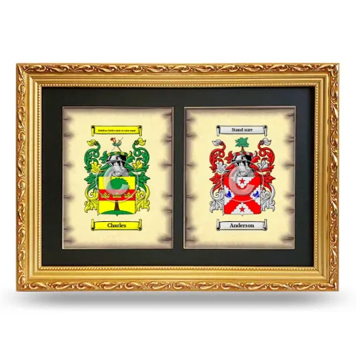 Double Coat of Arms Framed - Gold