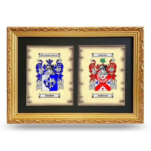 Double Coat of Arms Framed - Gold
