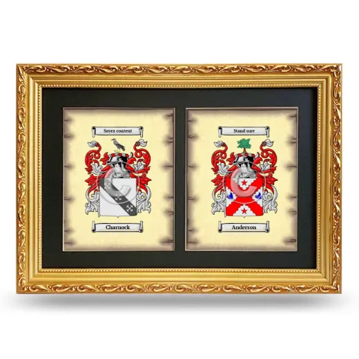 Double Coat of Arms Framed - Gold