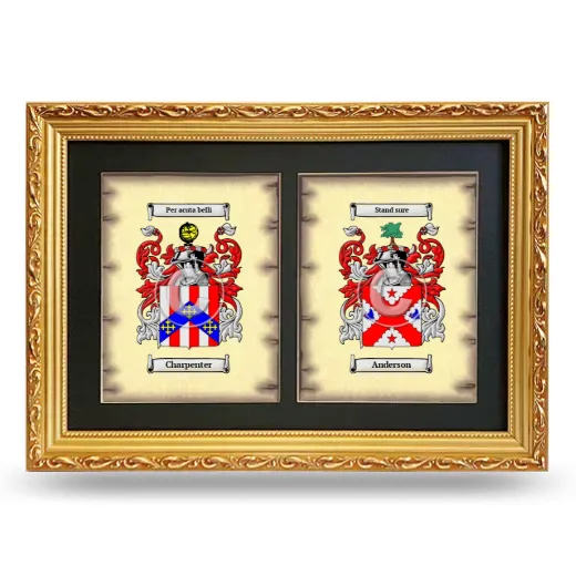 Double Coat of Arms Framed - Gold