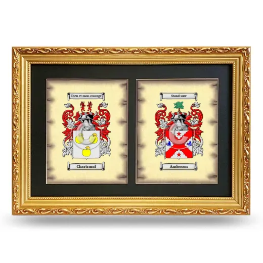Double Coat of Arms Framed - Gold