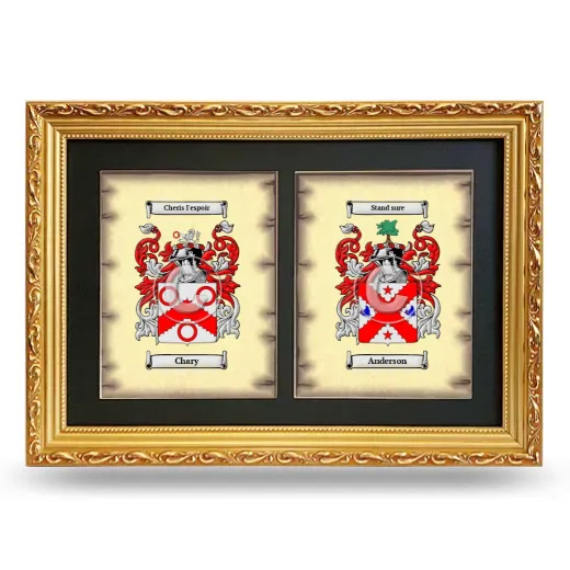 Double Coat of Arms Framed - Gold