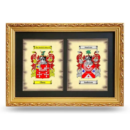 Double Coat of Arms Framed - Gold