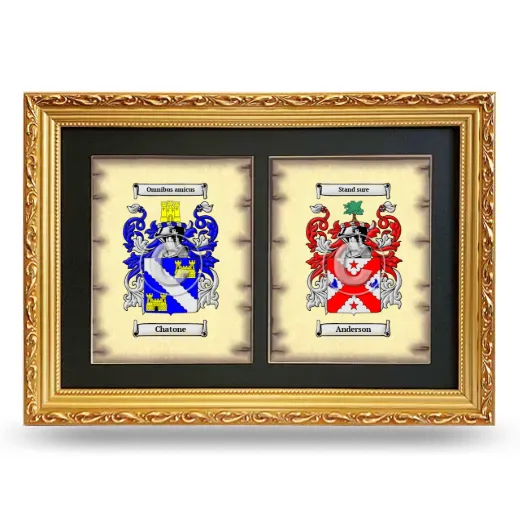 Double Coat of Arms Framed - Gold