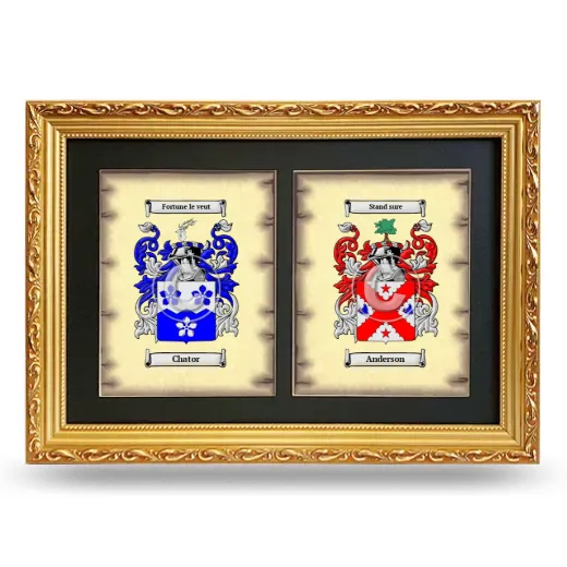 Double Coat of Arms Framed - Gold