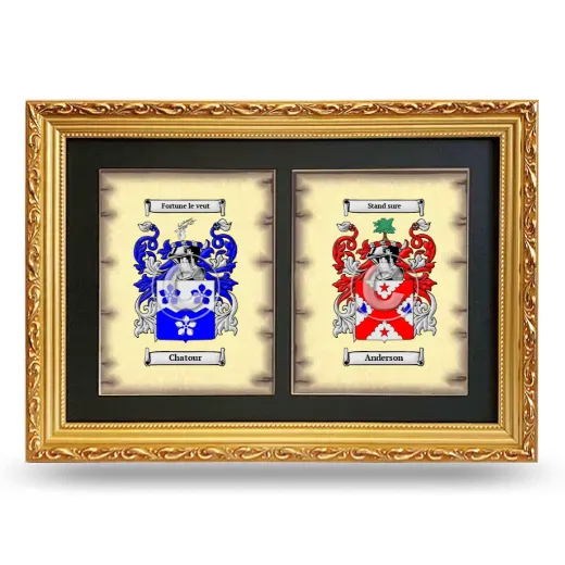 Double Coat of Arms Framed - Gold