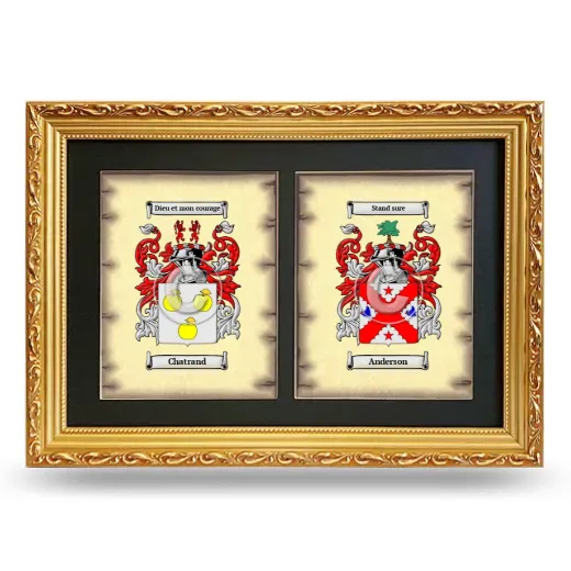 Double Coat of Arms Framed - Gold