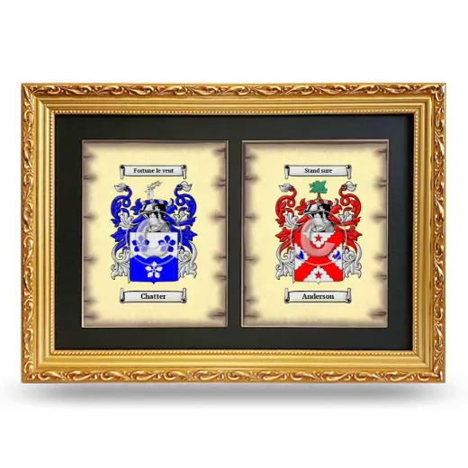 Double Coat of Arms Framed - Gold