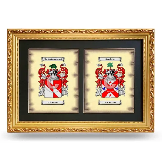 Double Coat of Arms Framed - Gold