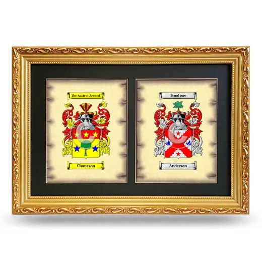 Double Coat of Arms Framed - Gold