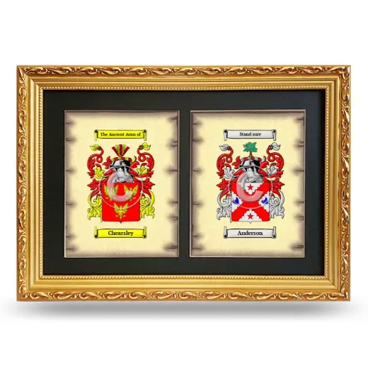 Double Coat of Arms Framed - Gold