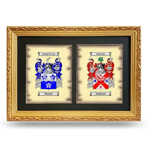 Double Coat of Arms Framed - Gold