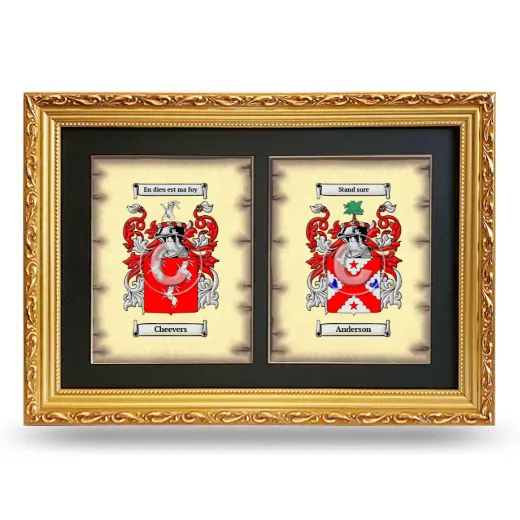 Double Coat of Arms Framed - Gold