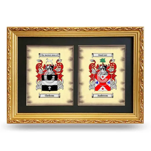 Double Coat of Arms Framed - Gold