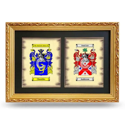 Double Coat of Arms Framed - Gold
