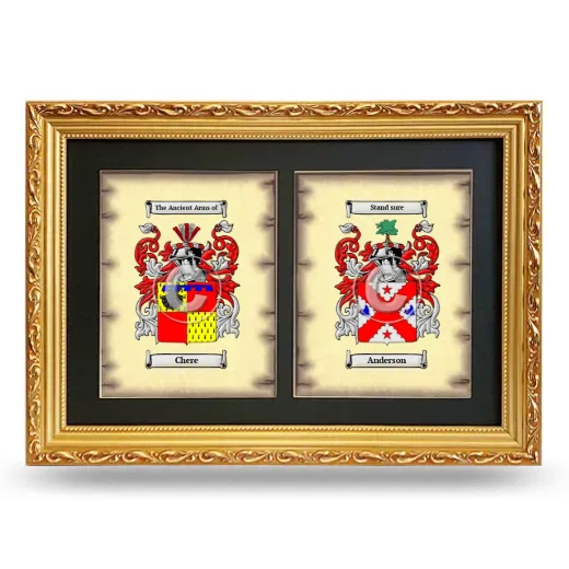 Double Coat of Arms Framed - Gold