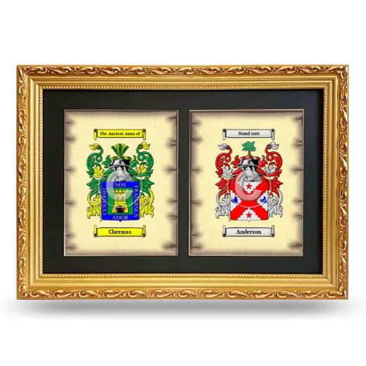 Double Coat of Arms Framed - Gold