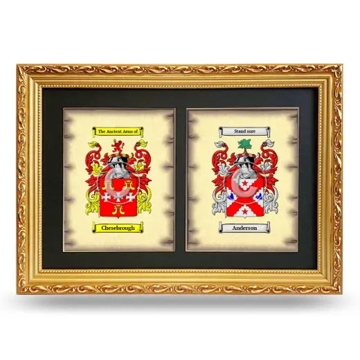 Double Coat of Arms Framed - Gold