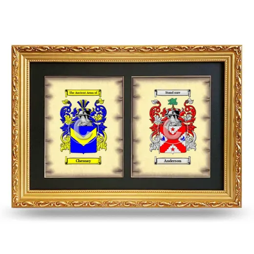 Double Coat of Arms Framed - Gold