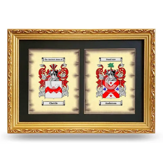 Double Coat of Arms Framed - Gold