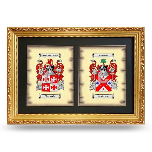 Double Coat of Arms Framed - Gold