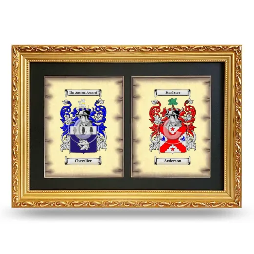 Double Coat of Arms Framed - Gold