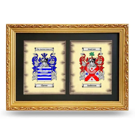 Double Coat of Arms Framed - Gold