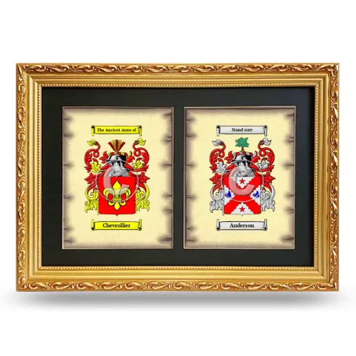 Double Coat of Arms Framed - Gold