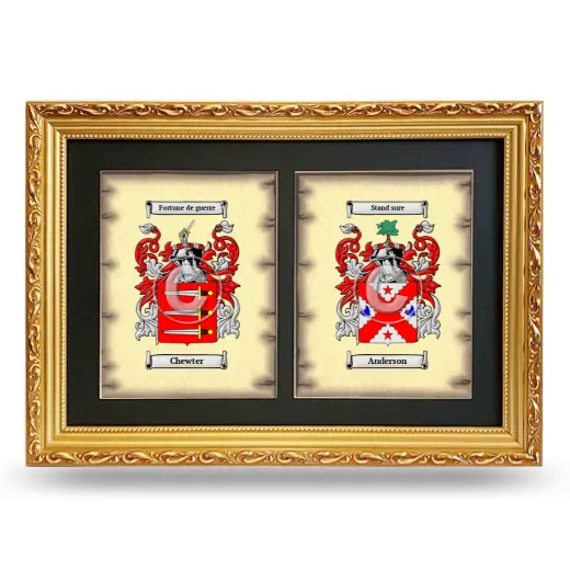 Double Coat of Arms Framed - Gold