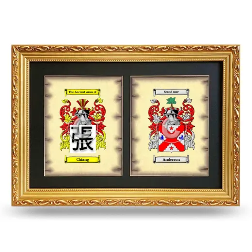 Double Coat of Arms Framed - Gold