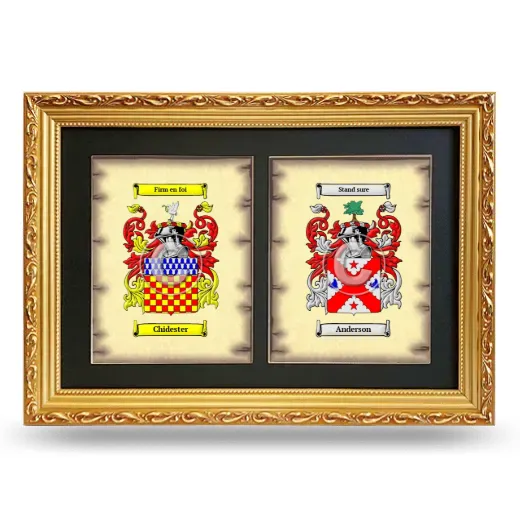 Double Coat of Arms Framed - Gold