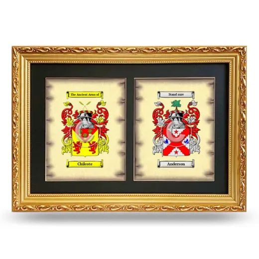 Double Coat of Arms Framed - Gold