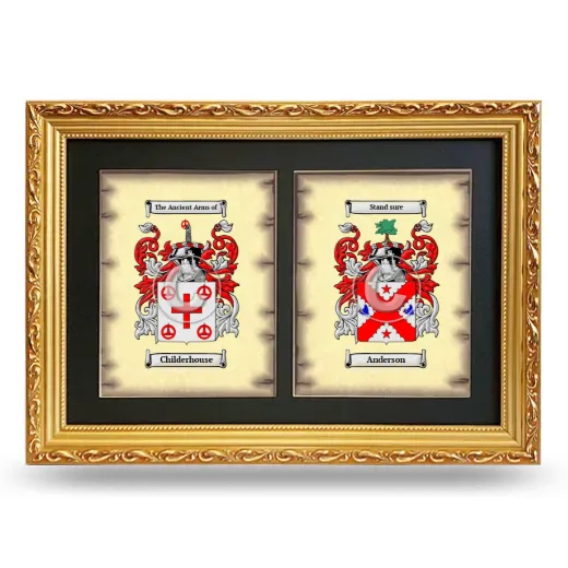 Double Coat of Arms Framed - Gold