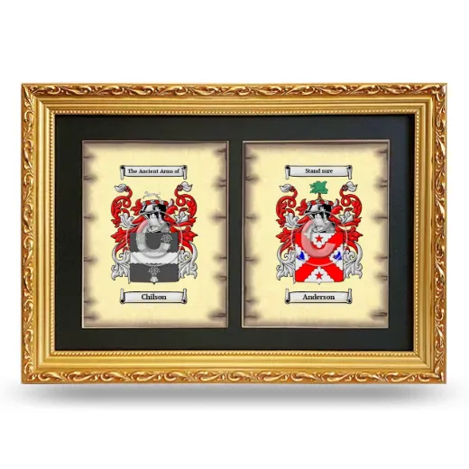 Double Coat of Arms Framed - Gold