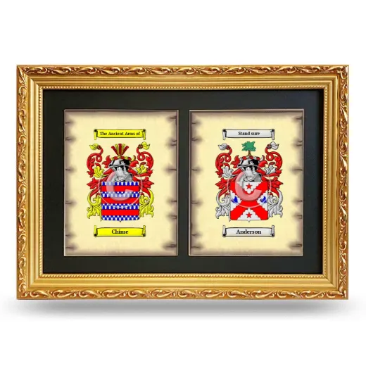 Double Coat of Arms Framed - Gold