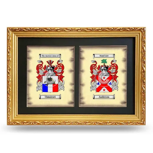 Double Coat of Arms Framed - Gold