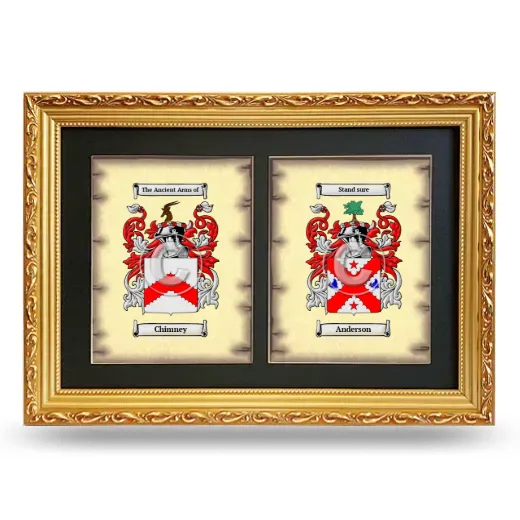 Double Coat of Arms Framed - Gold