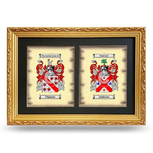Double Coat of Arms Framed - Gold
