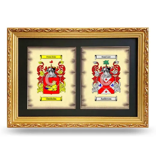 Double Coat of Arms Framed - Gold